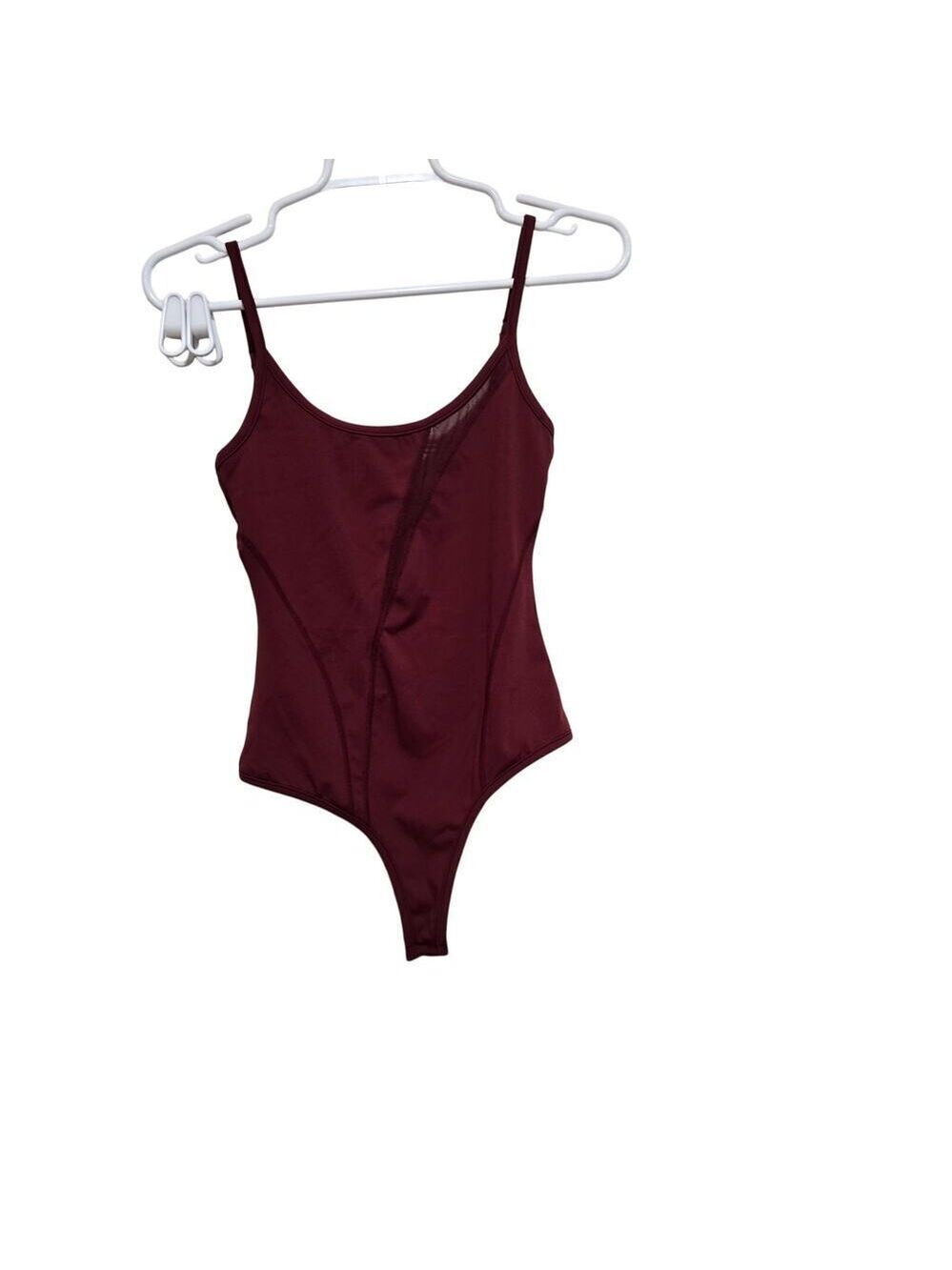 Buffbunny Contour Seam Sculpt Bodysuit Burgundy XS Athleisure
